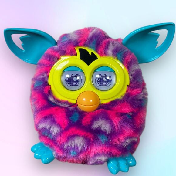 2012 Hasbro Furby Boom Purple Pink & Blue Teal Hearts Talking *Tested & Working - Picture 1 of 16
